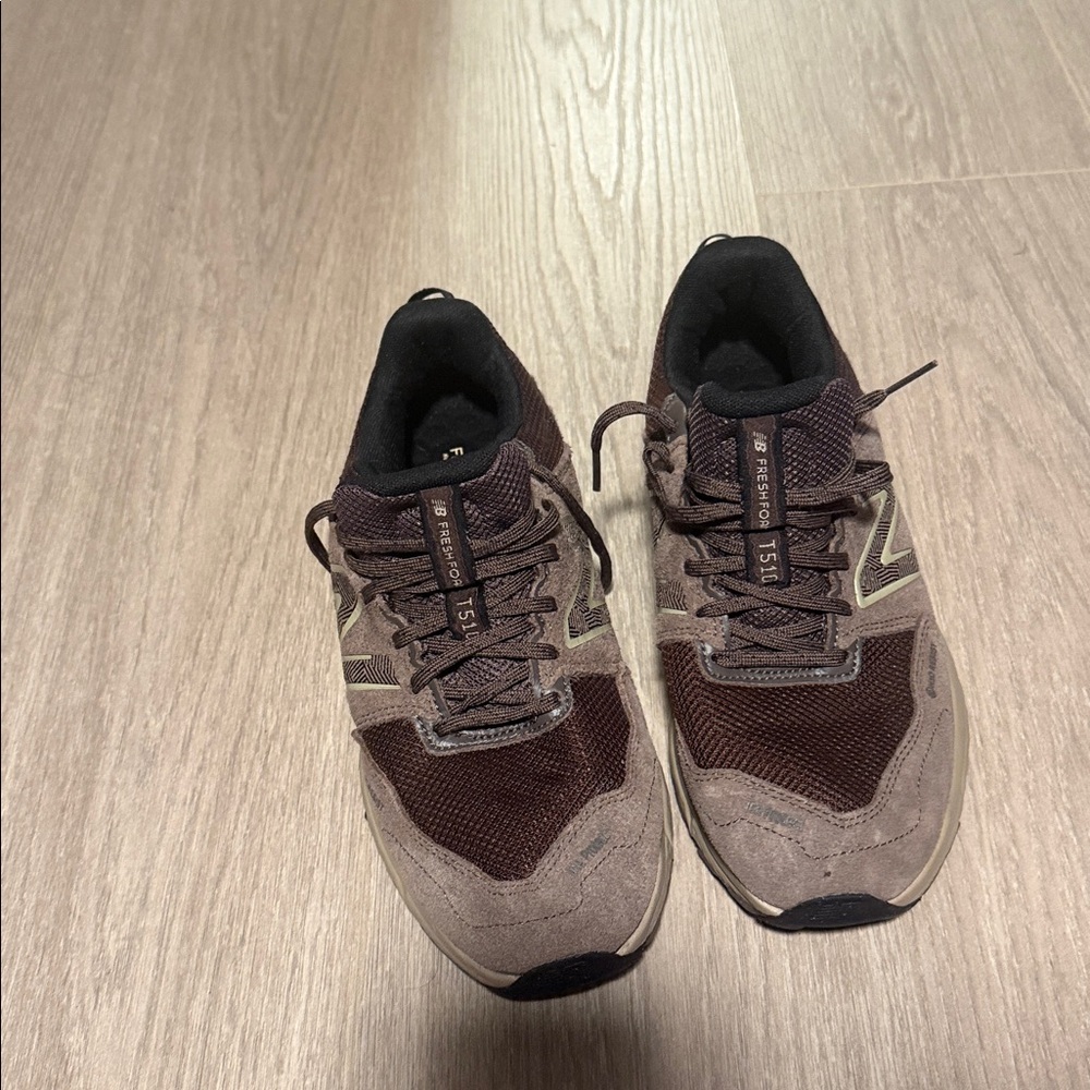 New Balance Brown and Cream Sneakers